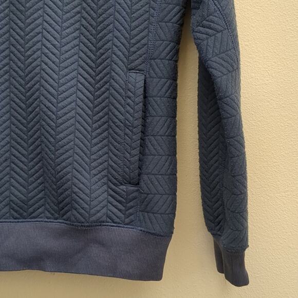 Prana blue cozy quilted sweater with pockets size S - Picture 3 of 8